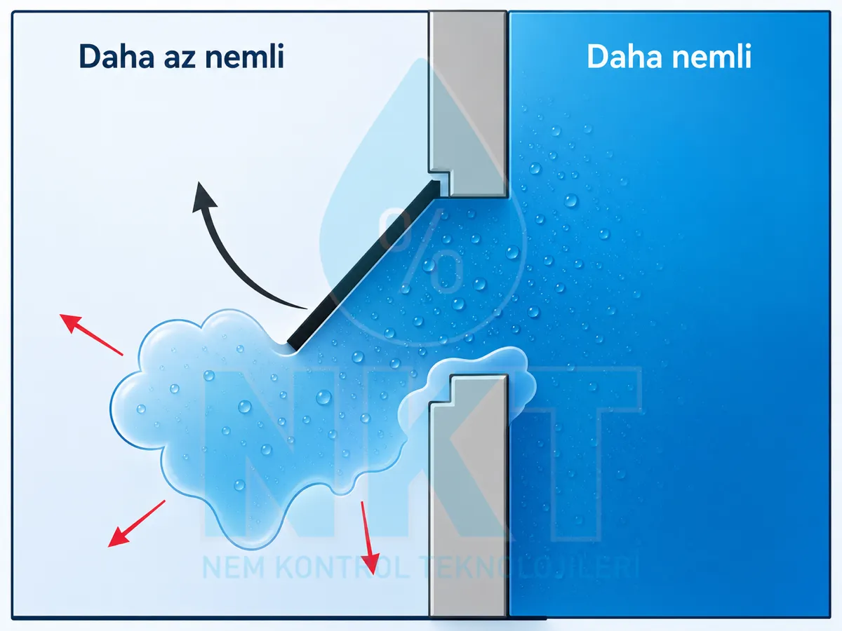 Moisture transfer through door openings: theoretical model