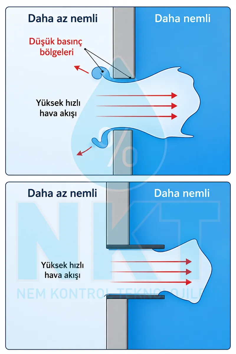 Infiltration prevention via positive pressure: 0.8 m/s outward air velocity