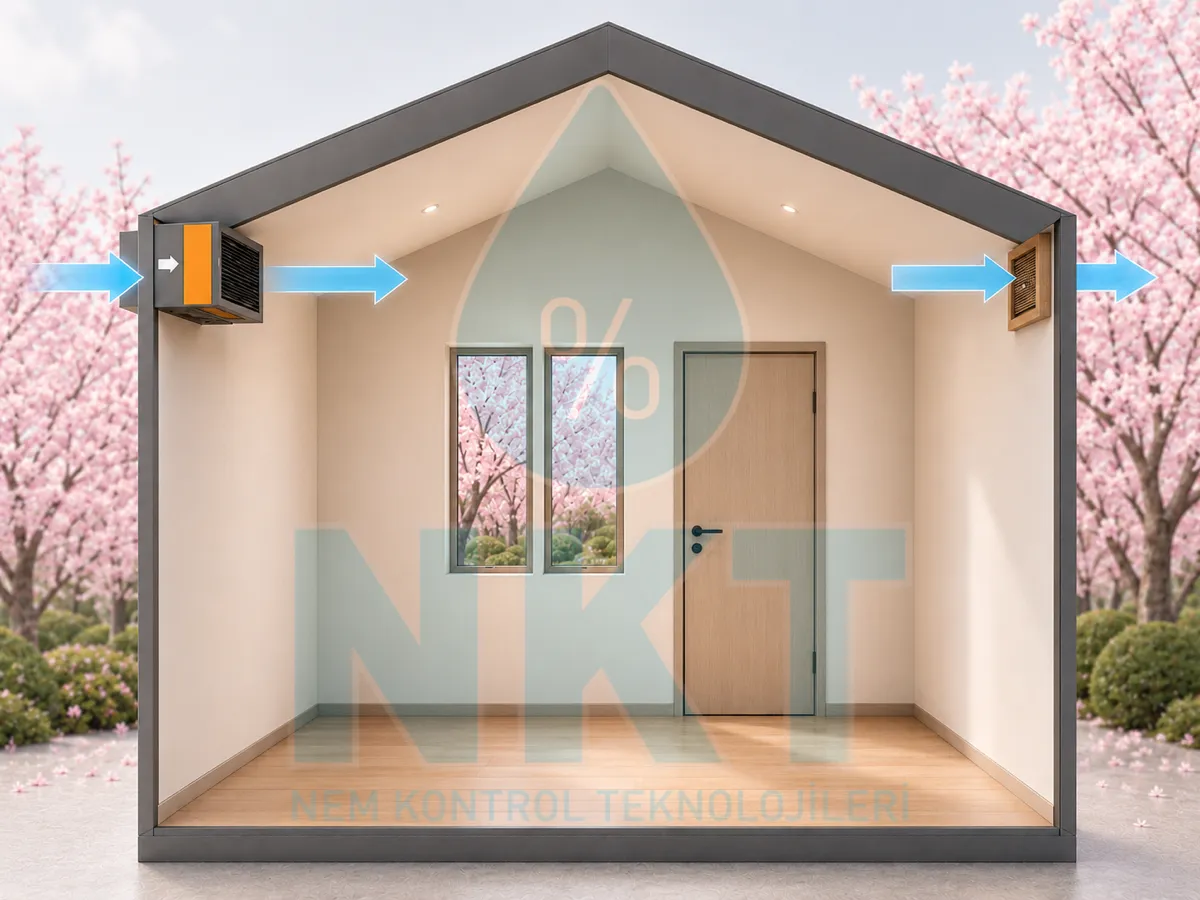 Intentional ventilation (mechanical supply): fresh air moisture load