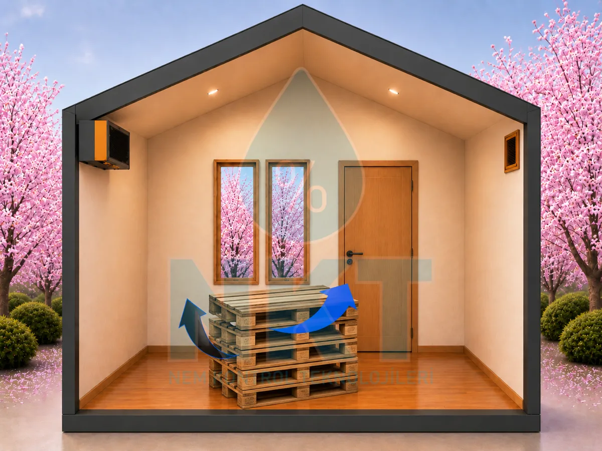 Moisture evaporation from / absorption by hygroscopic materials