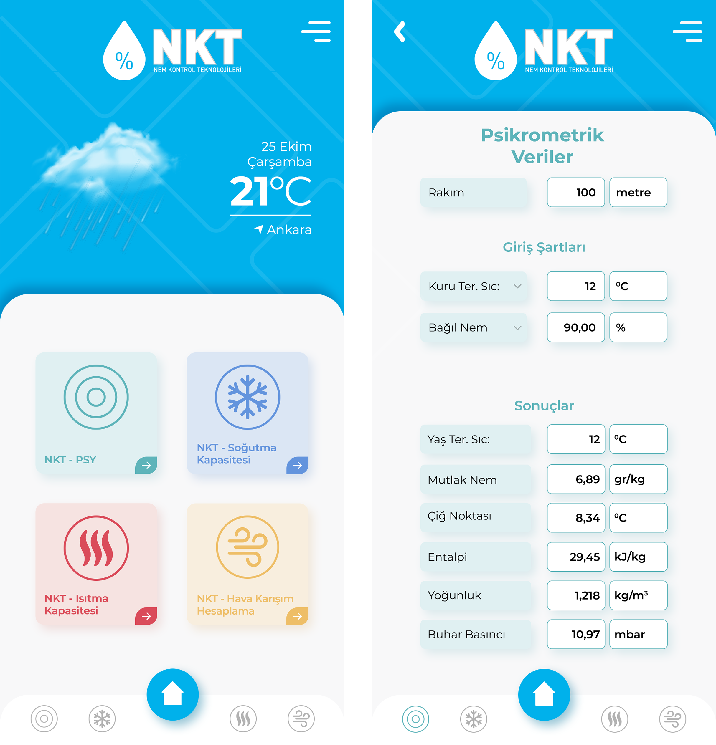 NKT Pro - Psikrometrik Hesaplama Aracı